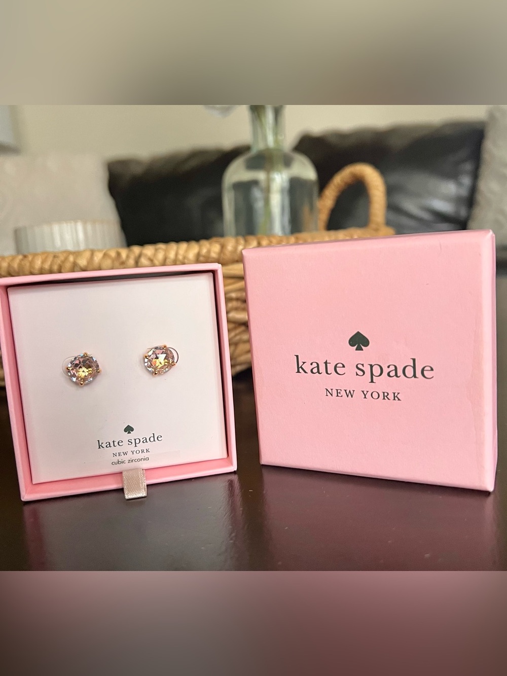 kate spade Bright Ideas Clear Stud Earrings-Gold Tone ♠️